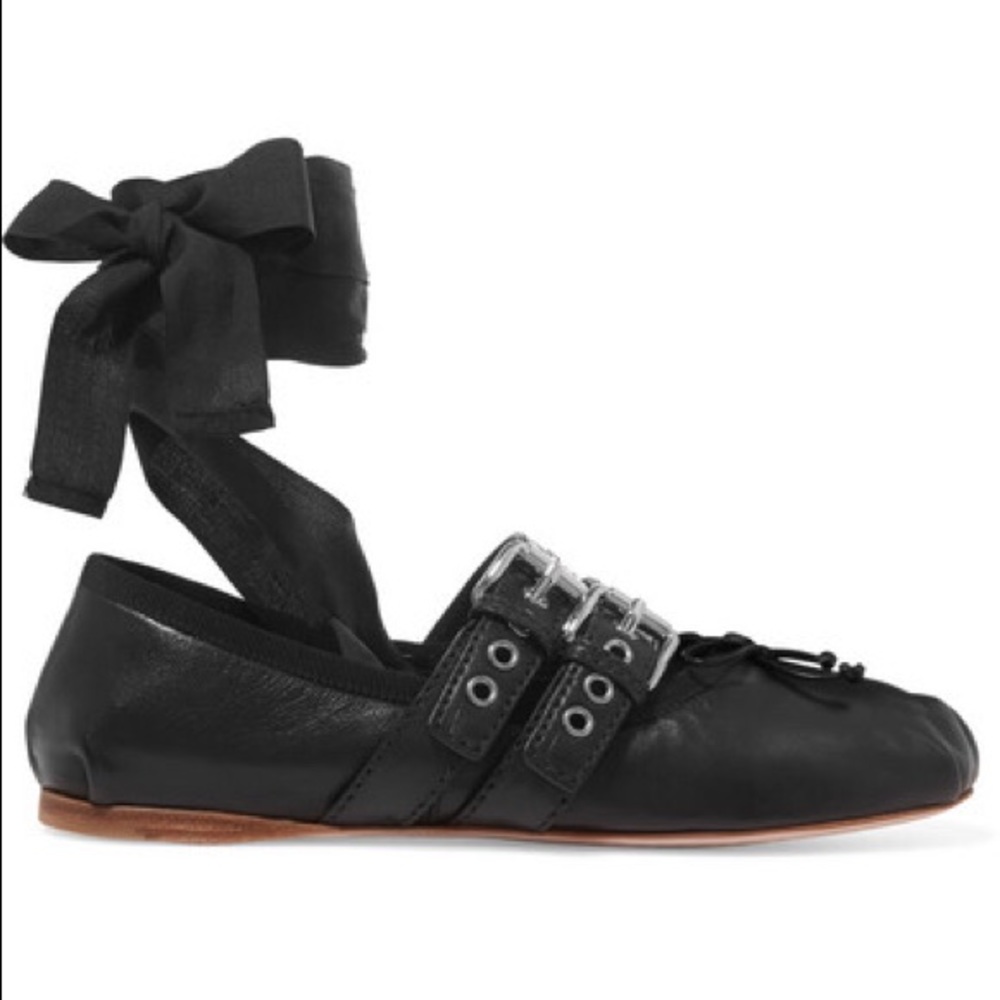 SOLD ❌ BNIB Miu Miu Ballerina Lace up Flats